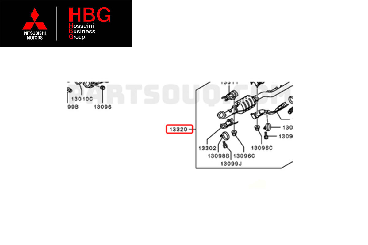 لوله اگزوز اصلی میتسوبیشی ( Genuine parts ) - ای اس ایکس