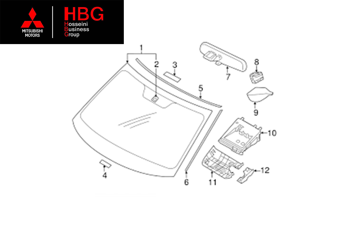 نوار جانبي شيشه جلو اصلی میتسوبیشی ( Genuine parts ) - اوتلندر